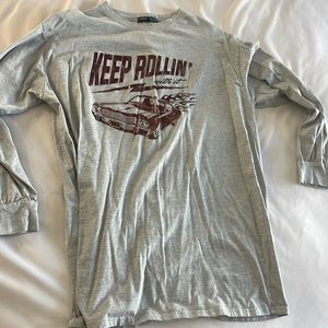 Keep rolling with it over sized long sleeve